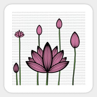 Lotus Madhubani Art Sticker